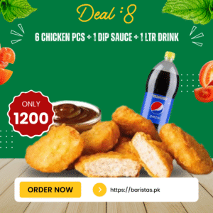 Deal 8 – 6 Chicken Pieces, Dip Sauce & 1L Drink Combo 🍗🥣🥤