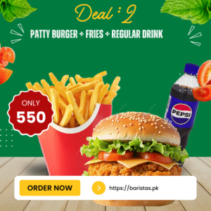 Deal 2 – Patty Burger, Fries & Drink Combo 🍔🍟🥤