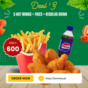 Deal 3 – Hot Wings, Fries & Drink Combo 🌶️🍗🍟🥤